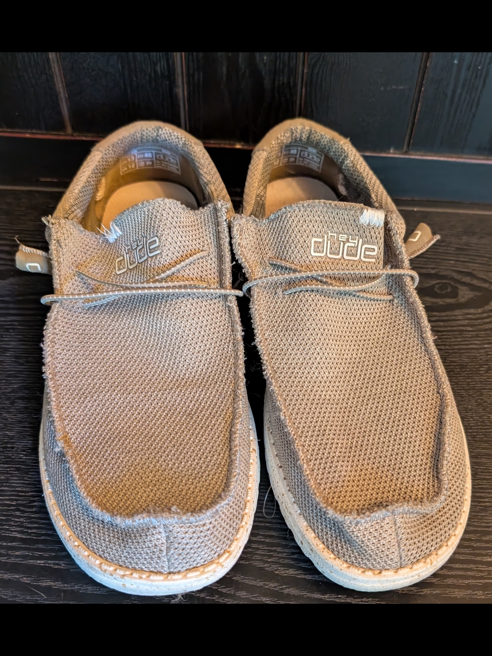 Hey Dude Men's Slip-On Loafers in Taupe Knit